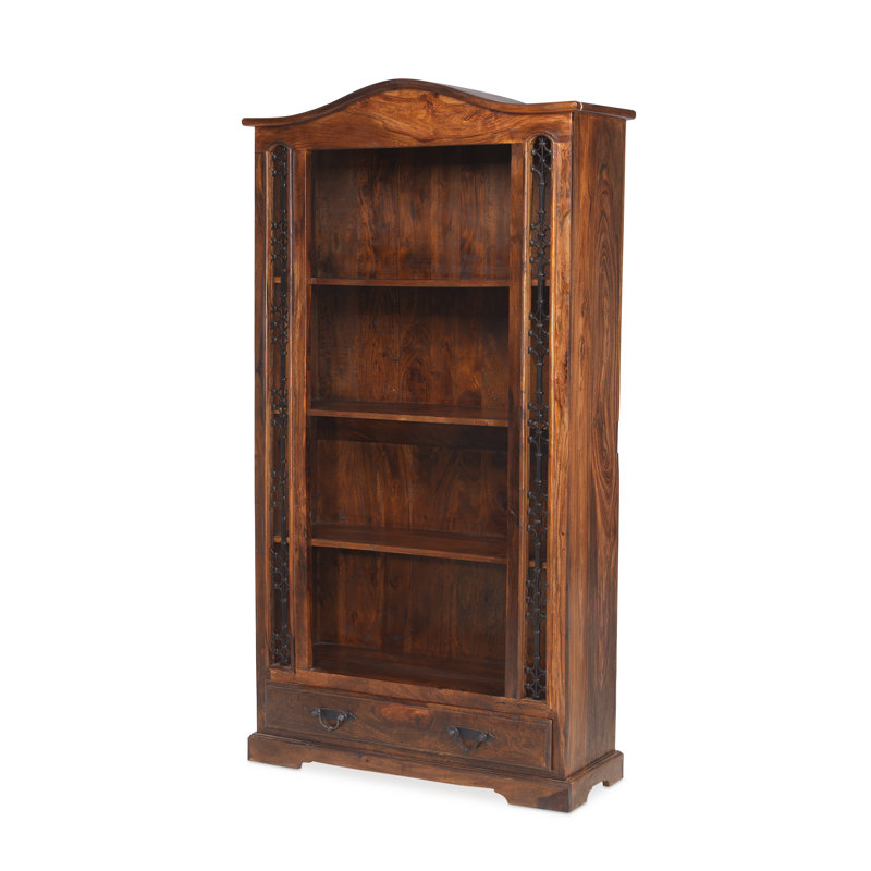 Jali Indian 190cm H x 102cm W Solid Wood Standard Bookcase