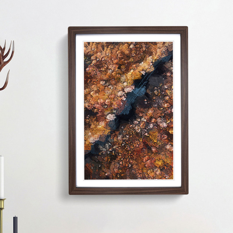 Forest in Piedimonte Matese Italy - Framed Print, 48cm H x 36cm W x 2cm D, Walnut Framed