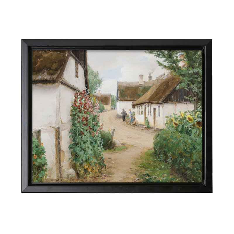 Jour d'été dans un village, Black Framed, Canvas, 12"H x 16"W
