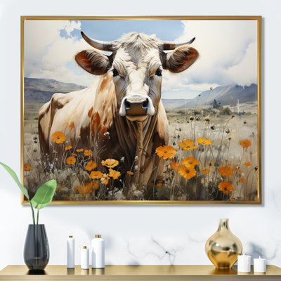 «Cow in the Meadow IV», reproduction d'art sur toile