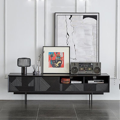 Meuble télé léger et luxueux rétro sculpté