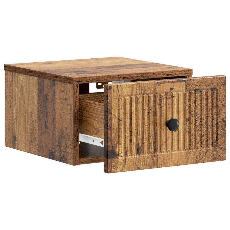 33cm W Manufactured Wood Bedside Table, Old Wood