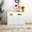 Buffet de rangement élégant avec lumières à DEL - armoire fonctionnelle pour couloir et salle à manger