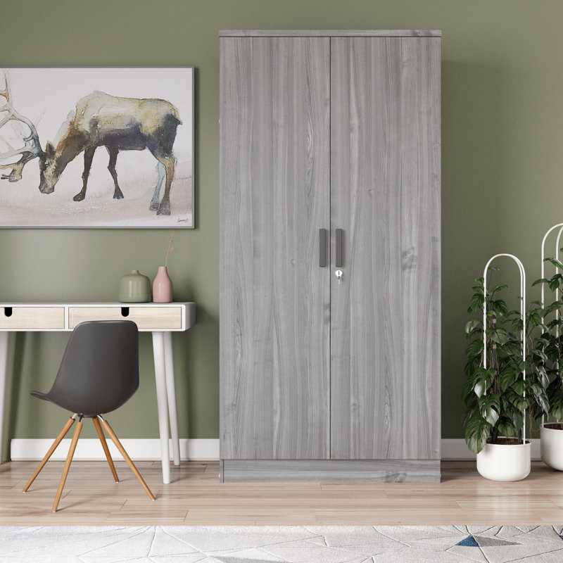 Armoire en bois manufacturé Schriver Harmony, gris