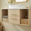 Meuble-lavabo mural 39,4 po avec lavabo ovale en céramique, tiroirs à fermeture en douceur et rangement réglable pour salle de bain Mordern-896541153