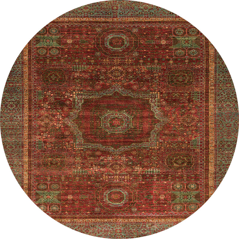 Abstract Indoor Rug, Round 6'