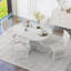 Ensemble de salle à manger 5 pièces, 1 table extensible avec une rallonge de 16 pouces (blanc antique)-1564716248