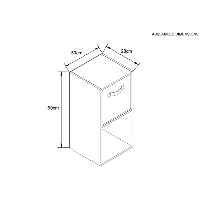 Azrah 60cm H x 30cm W Cube Bookcase