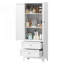 Armoire de garde-manger avec 2 tiroirs, armoire de rangement de cuisine autoportante avec tablettes réglables, armoire d'appoint