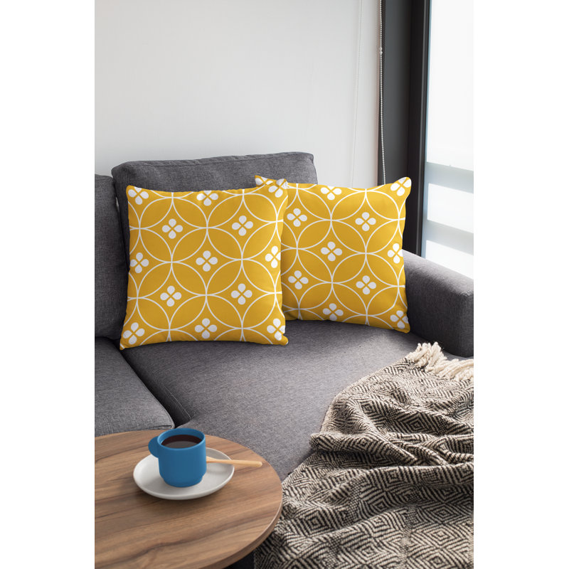 Housse de coussin Fredly, H 18 po x l 18 po, Jaune