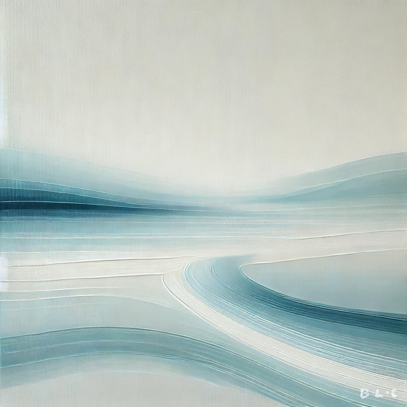 «Tranquil Flow - Abstract River», art mural sur toile, H 12 po x l 12 po x P 1 po