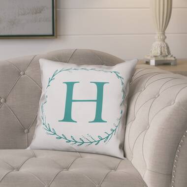 Gold Foil Monogram Throw Pillow with Custom initials Printed | Square Removable Cover | Decorative Accent | 14 x 14 East Urban Home Customize: Yes