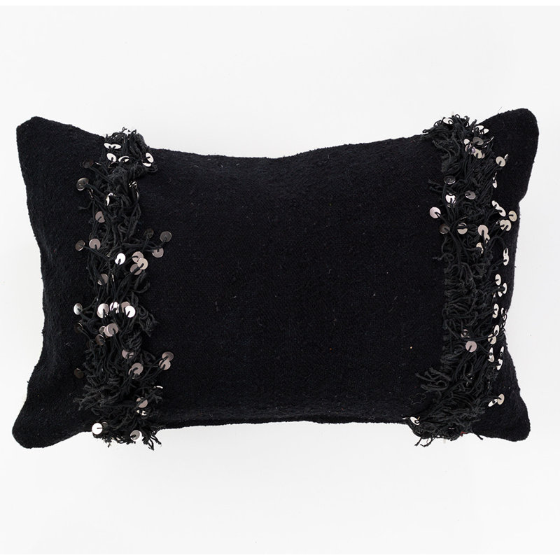 Housse de coussin rectangulaire mozona, Noir
