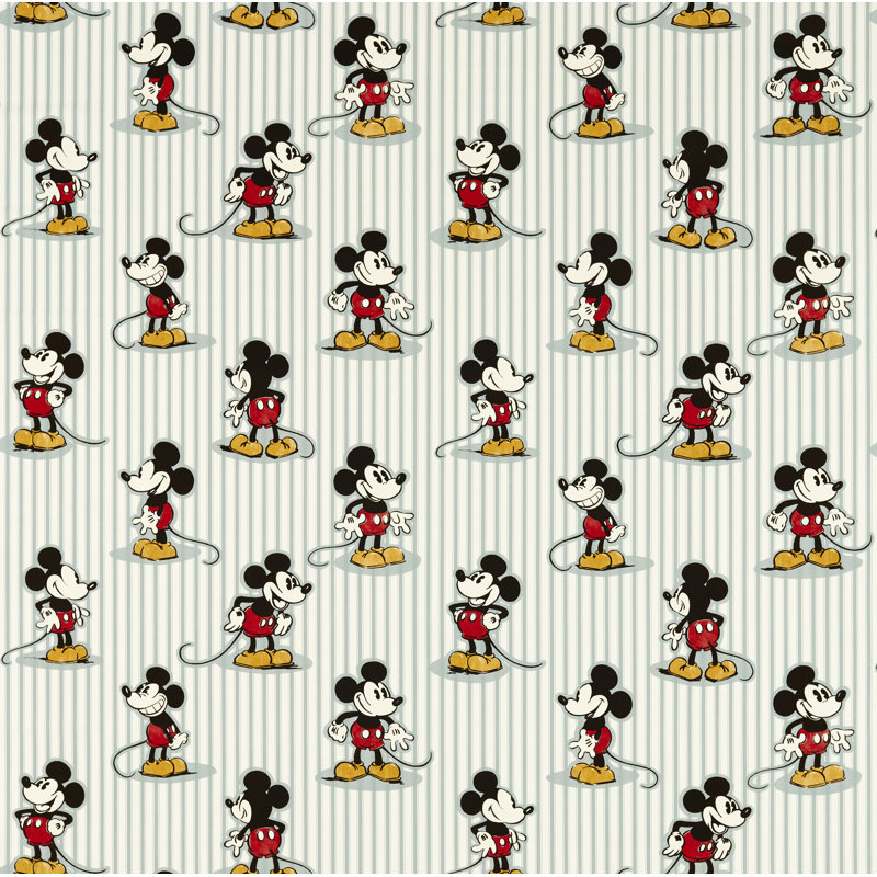 Mickey Stripe Fabric, Sea Salt