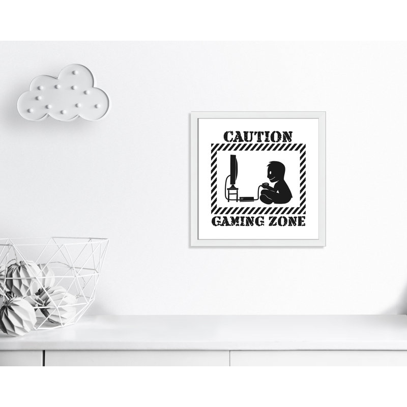 Impression sur papier Juvenile Gaming Gaming Zone Kids, H 22,5 po x l 22,5 po x P 0,63 po, Cadre blanc