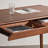 Modern walnut double-drawer office desk