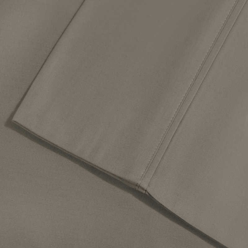 Superior Grey Cotton Polyester Blend Standard Pillowcase Set