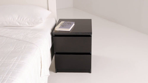 Kepner 2 Drawer Nightstand Color White High Gloss