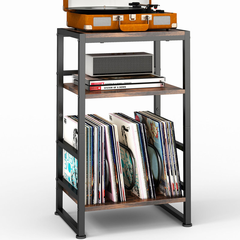 H Media Shelves, Rustic Brown