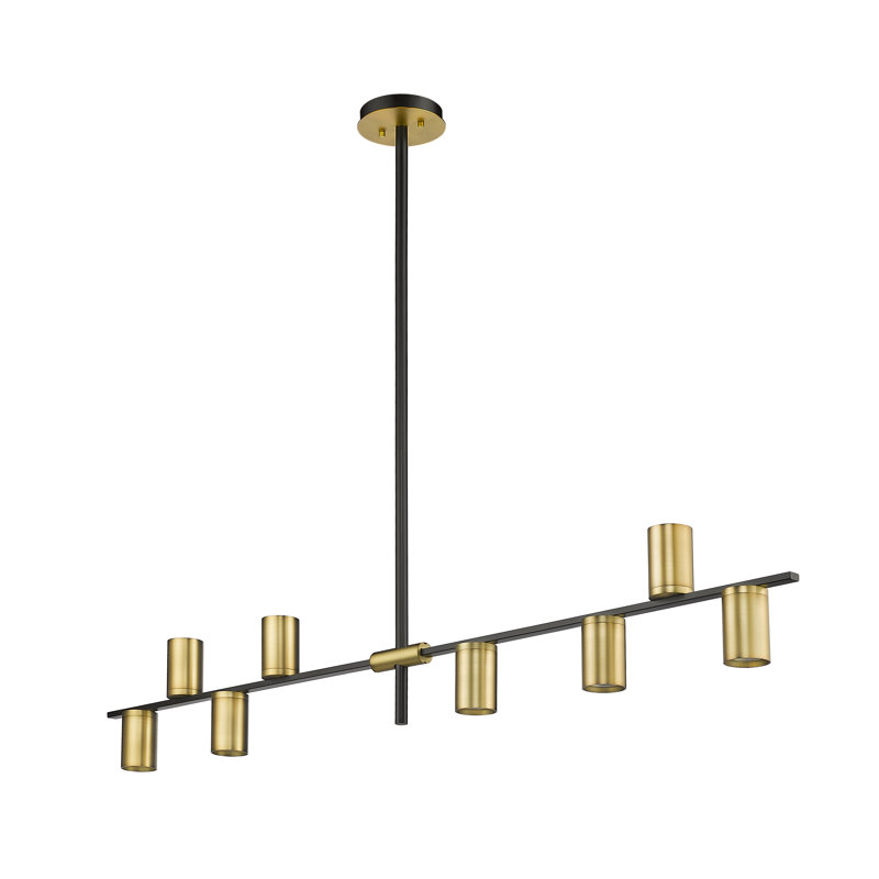 Lustre cylindrique spoutnik à 8 lumières Jamari, Laiton vieilli
