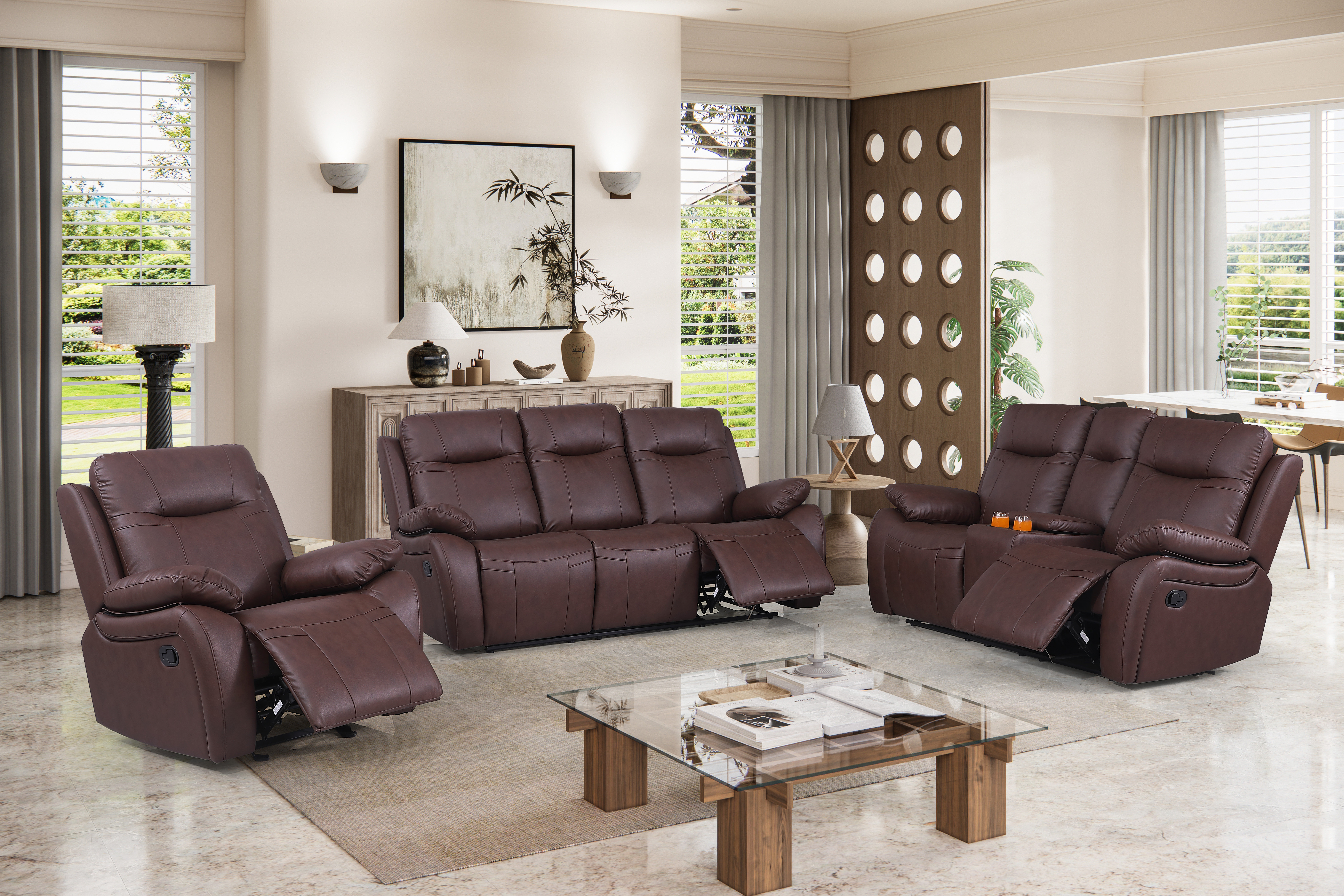 Latitude Run® Bheema 3 - Piece Faux Leather Living Room Set & Reviews ...