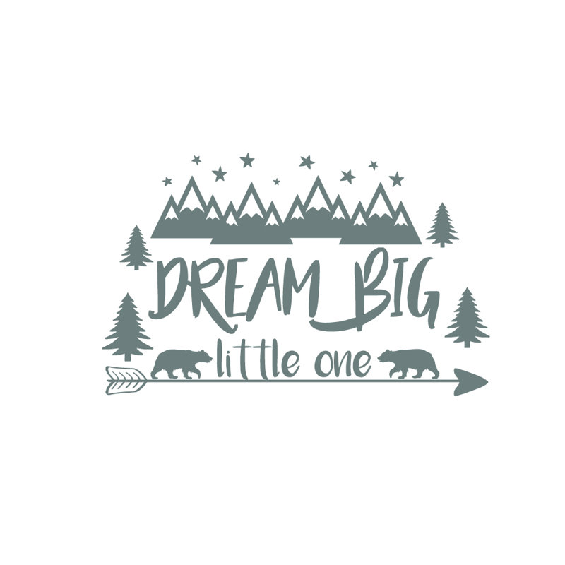 Décalcomanie murale big little rêve, gris