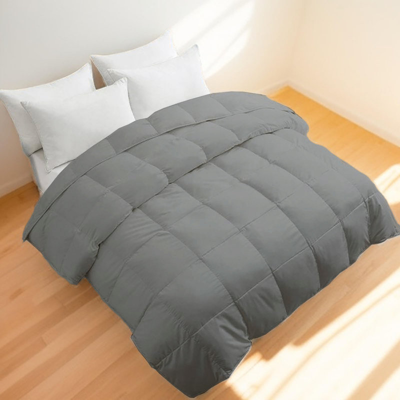 Édredon luxueux en microfibre légère luxueuse gris foncé, Édredon simple