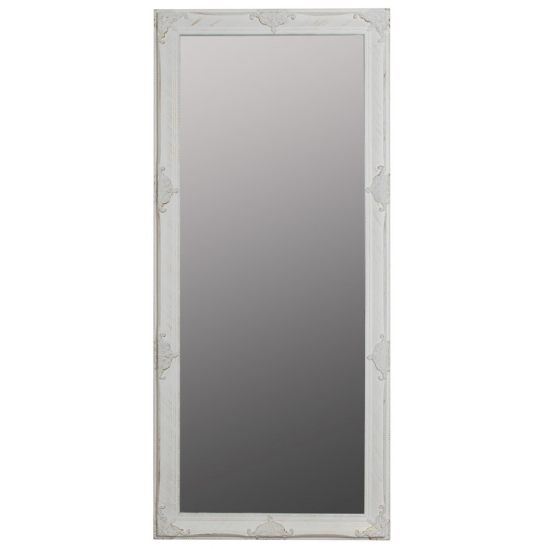 Kellison Wood Flat Mirror, White, 162cm H x 72cm W x 7cm D