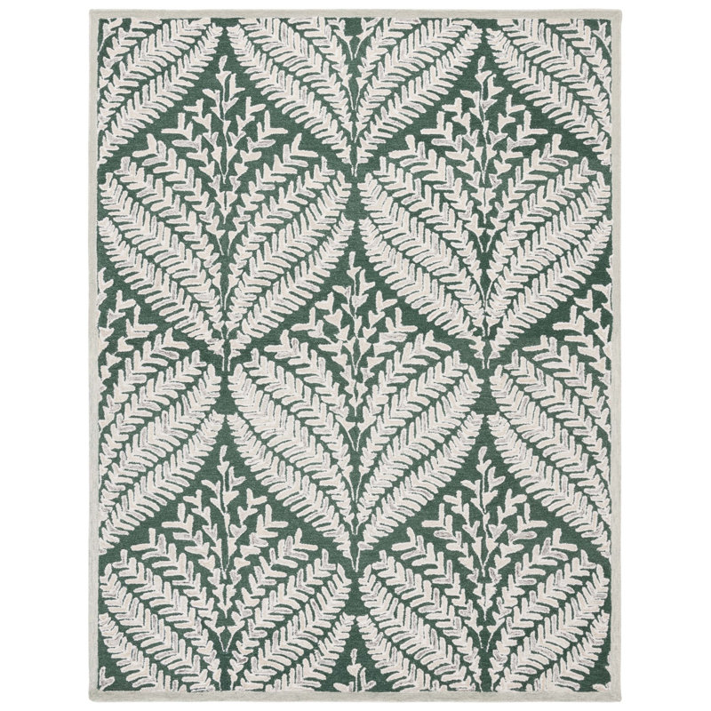 Tapis floral en laine touffeté à la main Jahwan, Rectangulaire 8 pi x 10 pi