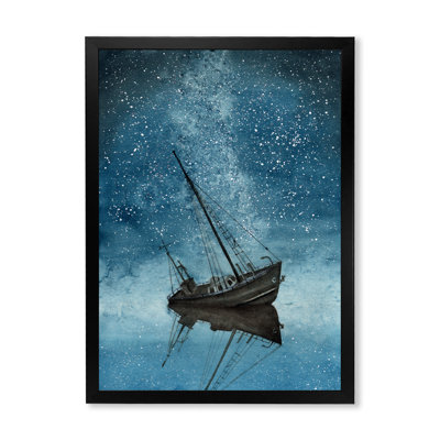 «Ship with a Night Sky Strewn», reproduction sur toile