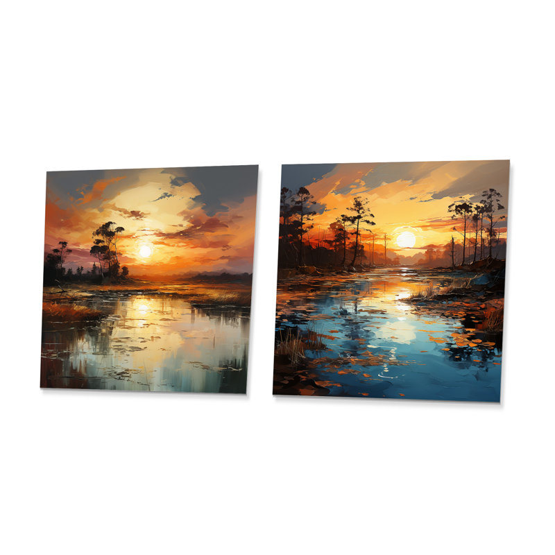 By The Lake Sunrise Reflections I - Lake, H 16 po x l 32 po