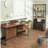 Walnut and beach black 1-drawer writing desk