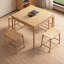 Burlywood Square Solid Wood Poker Table-117093572