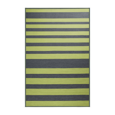 Tapis vert à rayures horizontales lavable à la machine