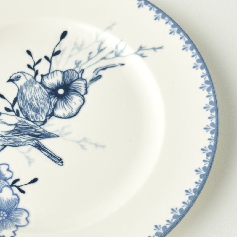 Assiette à dessert en porcelaine Bleu Blanc