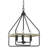 20" 3-Light Farmhouse Pendant Light Chandelier, Adjustable Hanging Height, Gray Oak Wood Finish + Sandblasted Black Finish