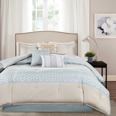 Édredon grand luxe - 7 pièces avec 3 coussins décoratifs Tissus doux et lisses