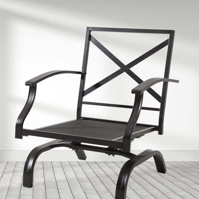 Chaise de patio en acier avec coussins Vimlesh