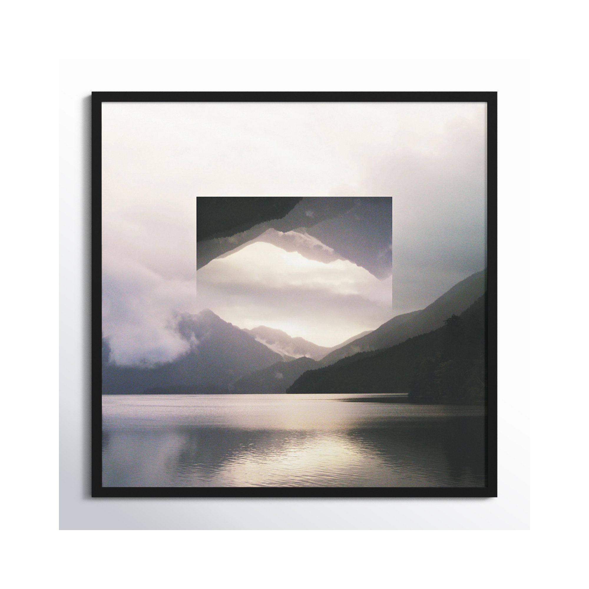 Reflected Landscape by Laura Marshall, Black, 33" H x 33" W x 1" D