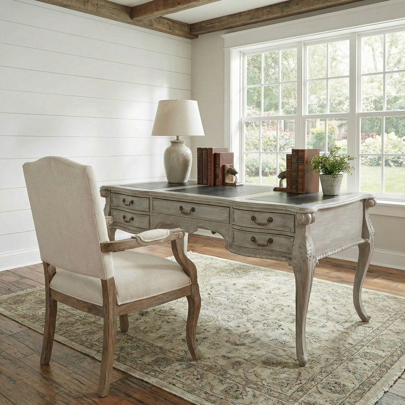 Henkel Solid Wood Base Writing Desk, Brown