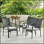 Ensemble de 4 chaises d'extérieur empilables en rotin PE, durables et peu encombrantes pour le patio et le jardin
