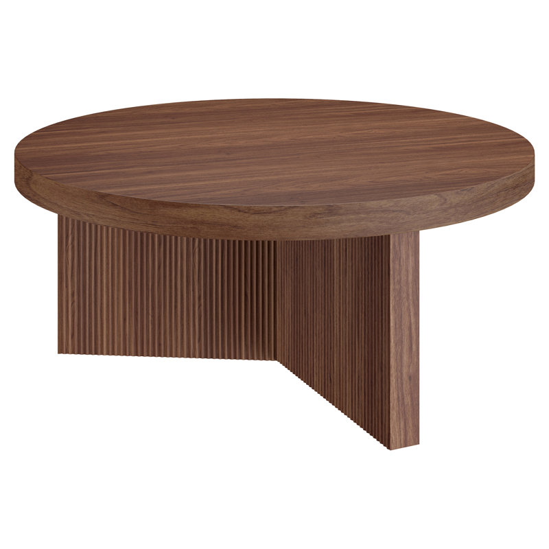 Adione Pedestal Coffee Table, Alder  Brown