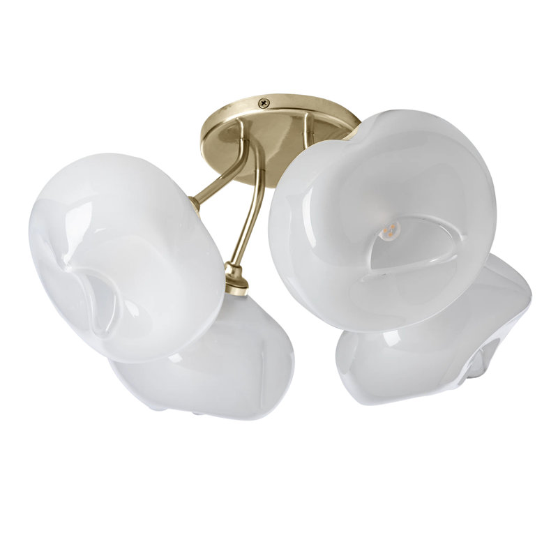 Plafonnier semi-encastré 4 lumières Ume, Or doux