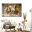Chevaux blancs dorés sur toile-807544900