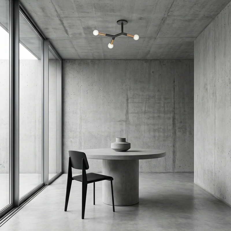 Plafonnier semi-encastré Danazia à 3 lumières, Matte Black/Aged Brass