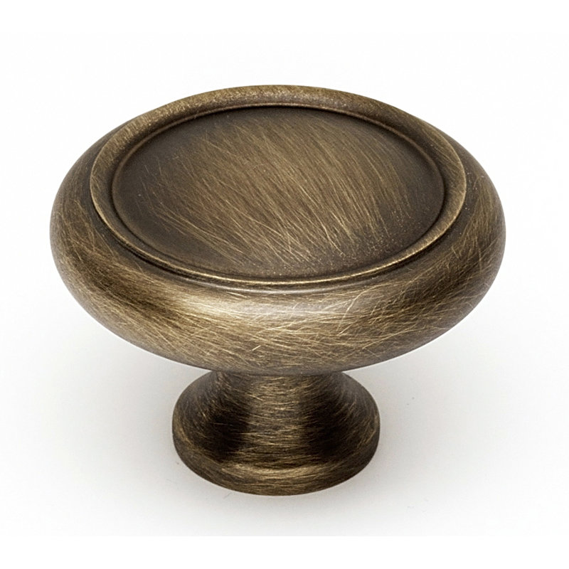 Mushroom Knob, Antique English Matte, 1" H x 1.25" W x 0.69" D