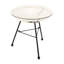 Table d'appoint élégante avec fabrication polyvalente - blanc, plateau de table en verre trempé, largeur 17,28 po x hauteur 18,45 po, assemblage requis, pieds en fer décoratifs 17,28 po 18,45 po requis, soutien des pieds