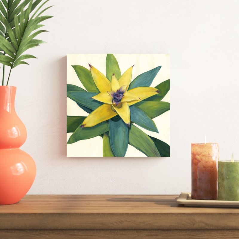«Tropical Bloom I», peinture sur toile, H 12 po x l 12 po