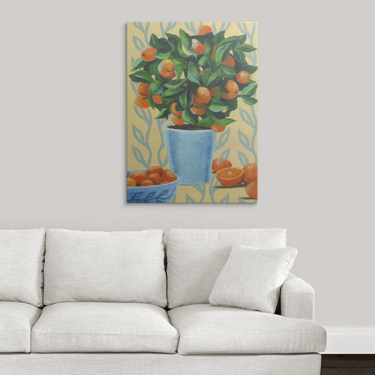 «Opulent Citrus II» par Grace Popp - reproduction, H 36 po x l 26 po x P 1,5 po, Toile
