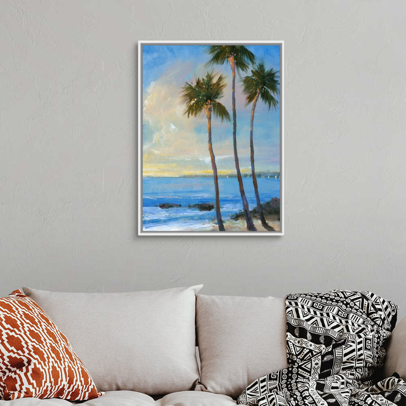 Art mural sur toile Tropical Breeze II, Toile avec cadre blanc, H 32 po x l 24 po x P 1,75 po